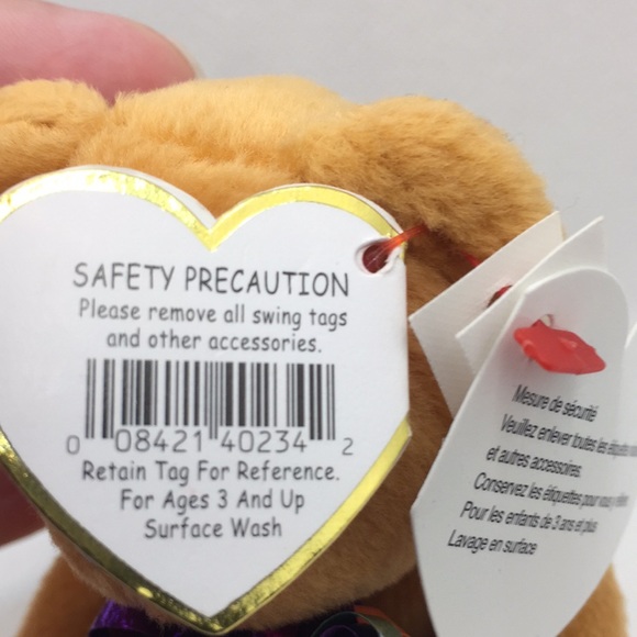 Ty Beanie Baby Retired 2004 Happy Birthday Bear Holding A Gift 5" Hanging Toy - Picture 7 of 11